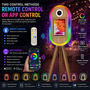 Cabina de Fotos Ovalada con Acabado de Madera para iPad de 10.2-13 Pulgadas, Soporte para Cámara DSLR, Kiosco para Bodas, Fiestas, Eventos, Alquiler, Negocios - Product Image 3