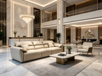 Günstiges Kunstleder-Ecksofa-Set Modernes Design Umweltfreundlich Langlebiger Schwamm Krankenhaus Schule Werkstatt Apartment Metall