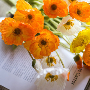 Simulación de flores de seda de amapola de maíz, arreglo floral de flores artificiales adecuado para regalos de cumpleaños y acentos de vegetación interior - Product Image 6