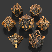 Ensemble de dés polyédriques en métal massif pour jeux de société D&D, en alliage de zinc, dés D20, 7 pièces, durables et écologiques