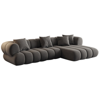 Cremeweißes Kaschmir-Wohnzimmersofa im Wind-Stil, Kleinfamilien-Lammfellsamtsofa, Modulsofa in Quadratischer Ausführung, Kombinierbar