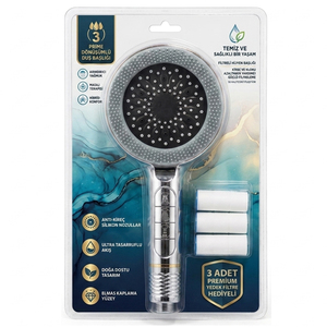 Soffione <span class=keywords><strong>doccia</strong></span> a mano filtrante personalizzato 2026 Premium per salone di parrucchieri, con setole, da 9 pollici, per pelle e <span class=keywords><strong>capelli</strong></span> sani - Product Image 1