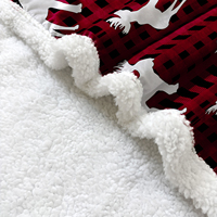 Couverture de Noël éco-responsable 100 % polyester, double couche, chaude et sûre, utilisable en toutes saisons, cadeau de fêtes, promotion supermarché