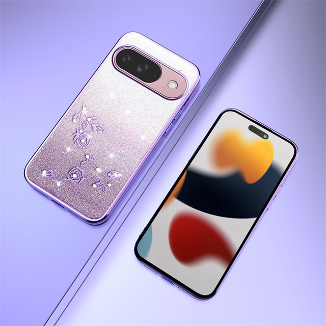 Soft TPU Chrome Lens Protection Phone Case for Google Pixel 7/7A/8/8A/9A/9Pro/10/10Pro XL/10 Pro Gradient Glitter Mobile Cover