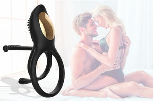 男性用シリコーン振動コックリングペニスリング遅延射精男性大人のおもちゃ - Product Image 4