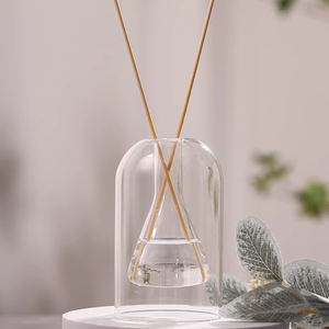 Florero de cristal verde, decoración de doble capa, floreros decorativos modernos <span class=keywords><strong>altos</strong></span> de burbujas sopladas - Product Image 1