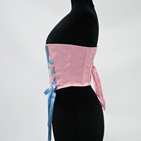 Corset Bustier Floral Rose Antique Style Romantique Français Cottagecore Ajusteur de Taille Vintage avec Ourlet Pointu