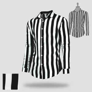 <span class=keywords><strong>Camicia</strong></span> a maniche lunghe a righe bianche e nere, <span class=keywords><strong>slim</strong></span> <span class=keywords><strong>fit</strong></span>, elegante, estiva, a spina di pesce, antipiega, anti-UV, prodotta in Turchia - Product Image 5