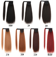 Queue de cheval synthétique Yaki lisse et bouclée, longue, à clipser, extension de cheveux à enrouler – Meilleure vente