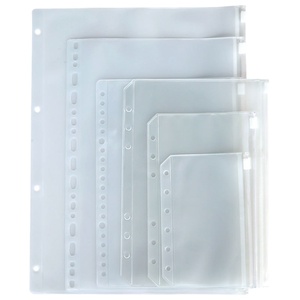 Classeur <span class=keywords><strong>de</strong></span> budget pour documents A5 A6, pochette zippée en plastique PP transparent à 6 trous, pochettes pour argent liquide, organiseur <span class=keywords><strong>de</strong></span> dossiers pour classement <span class=keywords><strong>de</strong></span> documents - Product Image 1