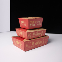 Biologisch afbreekbare wegwerp takeaway doos van kraft, opvouwbare lunch bento container met lipje, OEM aangepaste logo, groothandel, eco-vriendelijke voedselverpakking
