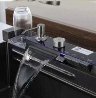 Wastafel Dapur Modern Multifungsi Berkualitas Tinggi dari Baja Anti Karat 304 dengan Desain Air Terjun