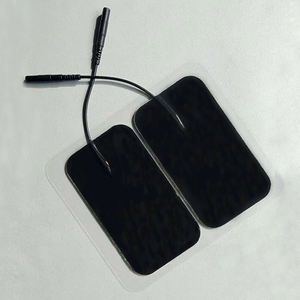 5x5cm ricambio nero decine di 2mm spina Pigtail autoadesive decine unità elettrodo Gel Pad <span class=keywords><strong>ECG</strong></span> tessuto Non tessuto Ekg elettrodi pastiglie - Product Image 5