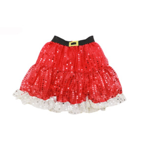 Falda Tutú Personalizada con Lentejuelas Rojas Brillantes, Cintura Elástica, <span class=keywords><strong>Disfraz</strong></span> de Baile para Niñas, <span class=keywords><strong>Animadora</strong></span>, Navidad, Logotipo Personalizado - Product Image 1