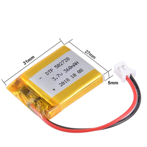 502236 <span class=keywords><strong>3.7V</strong></span> <span class=keywords><strong>360mAh</strong></span> 365mAh lipo סוללה עבור pod מערכת - Product Image 3