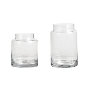 Luce di lusso decorativo di colore primario asciutto ornamenti di fiori trasparenti acqua alzata vaso di vetro - Product Image 4