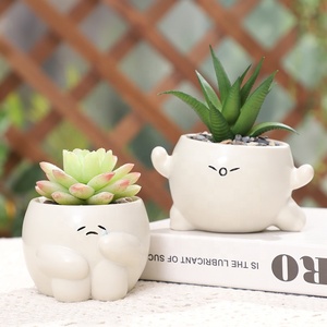 4 pollici moderna semplicità Mini vaso di piante succulente vasi carino quattro emozioni fiori Potter per ufficio scrivania centro commerciale casa - Product Image 5