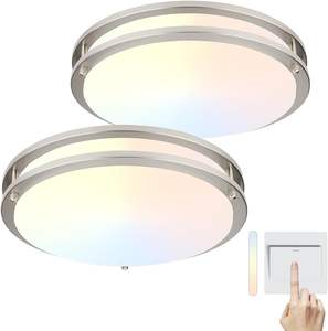 Lámpara de <span class=keywords><strong>techo</strong></span> LED empotrada grande 5CCT con diseño de doble anillo IP44 luces de decoración de superficie para <span class=keywords><strong>dormitorio</strong></span>, sala de estar, Hotel - Product Image 1