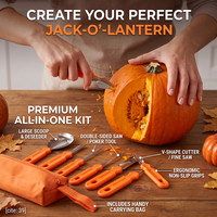 Kit d'outils de sculpture en acier inoxydable OEM 420J1, ensemble de couteaux de sculpture de citrouille robustes pour la décoration d'Halloween