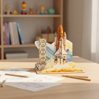 Puzzle 3D en bois Wincent Space Shuttle, diorama de lancement de fusée, kit de modèle aérospatial, jouet scientifique STEM, cadeau pour enfants, passe-temps pour adultes