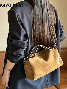 Bolso Ando de Cuero Genuino Nubuck, Bolso Boston para Mujer, Estilo Vintage, con Asa Superior y Correa Cruzada - Product Image 2