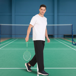New Arrival Men Lightweight Elastic Waist Casual Black Joggers With Side Pockets Breathable <b>Summer</b> <b>Pants</b> for Export - Product Image 2