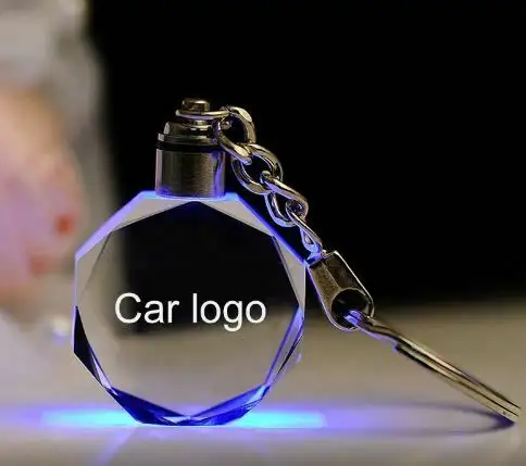 Verschillende 3d Laser Auto Logo Crystal Sleutelhanger Promotie Geschenken