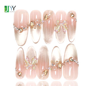 Juego de <span class=keywords><strong>Uñas</strong></span> Postizas de Gel 3D con Diseño Personalizado, <span class=keywords><strong>Elegantes</strong></span>, Hechas a Mano, de Alta Calidad, <span class=keywords><strong>Uñas</strong></span> Acrílicas Artificiales con Pedrería - Product Image 1