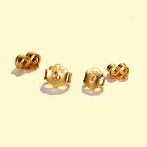 Boucles <span class=keywords><strong>d</strong></span>'oreilles en argent sterling 925 plaqué or 18 carats avec bouchon papillon <span class=keywords><strong>de</strong></span> 5mm - Product Image 3