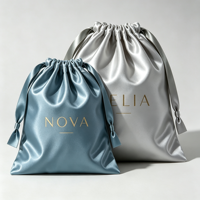 Sac en soie personnalisé avec logo, sac en satin, sac anti-poussière en soie de qualité supérieure, pochette à cordon en satin doux pour le rangement et l'emballage de sacs à main et de chaussures