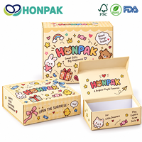 Boîte cadeau magnétique personnalisée HONPAK pour enfants, boîte en carton rigide mignonne pour jouets, bonbons, petits cadeaux, emballage d'abonnement