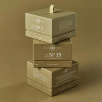 Boîte en carton rigide écologique avec logo personnalisé, finition mate, pour bougies chauffe-plat, emballage cadeau personnalisé pour bougies chauffe-plat