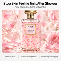 Ensemble de gel douche floral avec pétales de fleurs naturelles, aromathérapie hydratante, rose, jasmin, fleur de cerisier, 500 ml en stock