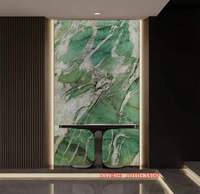Panneau en marbre vert Potagonia de luxe brésilien, design moderne élégant, pierre naturelle pour l'intérieur, pour table, mur de fond, sol