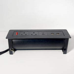 <span class=keywords><strong>Prise</strong></span> de courant multi-prises rotative à bascule manuelle montée sur le dessus de la table, en aluminium, pour bureau, conférence - Product Image 6