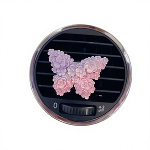 Cute Butterfly <b>Car</b> Air Freshener Vent <b>Clip</b> Plastic Floral Decorative Fragrance Lily Valley Long-lasting Fresh No Electricity - Product Image 2