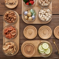 Stoples Kaca Multifungsi Ramah Lingkungan, Dapat Dipanaskan, Anti Bocor, dengan Tutup Kayu Bambu untuk Menyimpan Biji-bijian, Kacang-kacangan, dan Makanan Kering di Dapur