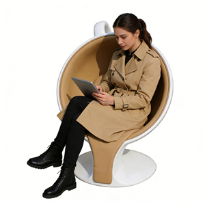 Custom Modern Durable Fiberglass Coffee Cup Shaped Single Lounge <strong>Chair</strong> for Cafe Store Leisure Accent Chaise <strong>Chair</strong> Home Furniture - Product Image 4