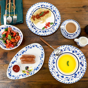 Cafetería tradicional, tienda de café, comida rápida, cerámica, 12,5 pulgadas, <span class=keywords><strong>Pasta</strong></span>, <span class=keywords><strong>Pizza</strong></span>, plato de comedor redondo, cubiertos de cena de porcelana para restaurante - Product Image 3