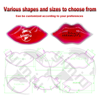 Compresse de gel réutilisable en gros, personnalisée, en forme de lèvres, mini, rose, pour le froid et le chaud, avec logo personnalisé, pour le soulagement de la douleur et le soutien immunitaire