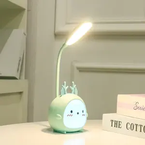 Lámpara LED de mesa para dormitorio, luz recargable por USB para escritorio, lectura, protección ocular, animales bonitos, precio barato