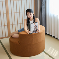 Échantillon Gratuit : Fauteuils Poufs Ronds d'Intérieur pour Salon, Fauteuil Pouf Doux en Sherpa pour Adultes