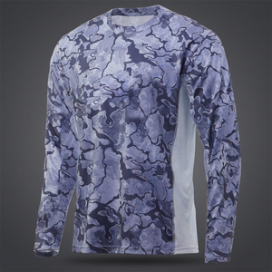 Men's Long Sleeve <b>Camouflage</b> Printed Fishing <b>Shirt</b> UPF 50 Quick Dry Spandex/Nylon Pullover Top - Product Image 3