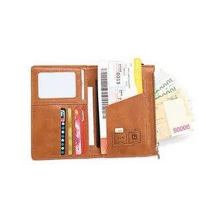 Paspor Pemegang Cover Dompet RFID Blocking Kulit Kartu Case Perjalanan Dokumen Organizer