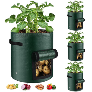 Sac de culture réutilisable pour pommes de terre avec rabat et poignées, pour légumes, fleurs, herbes et toutes plantes, pot de jardin extérieur, sacs de culture - Product Image 1