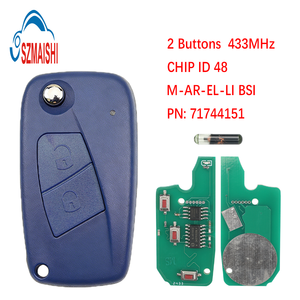 SZMAISHI Télécommande pliable 2 boutons 433 MHz avec puce M-AR-EL-LI BSI ID48 pour Fiat Bravo Liena Stilo Jumper Punto Ducato Ypsilon 2005-2009 - Product Image 1