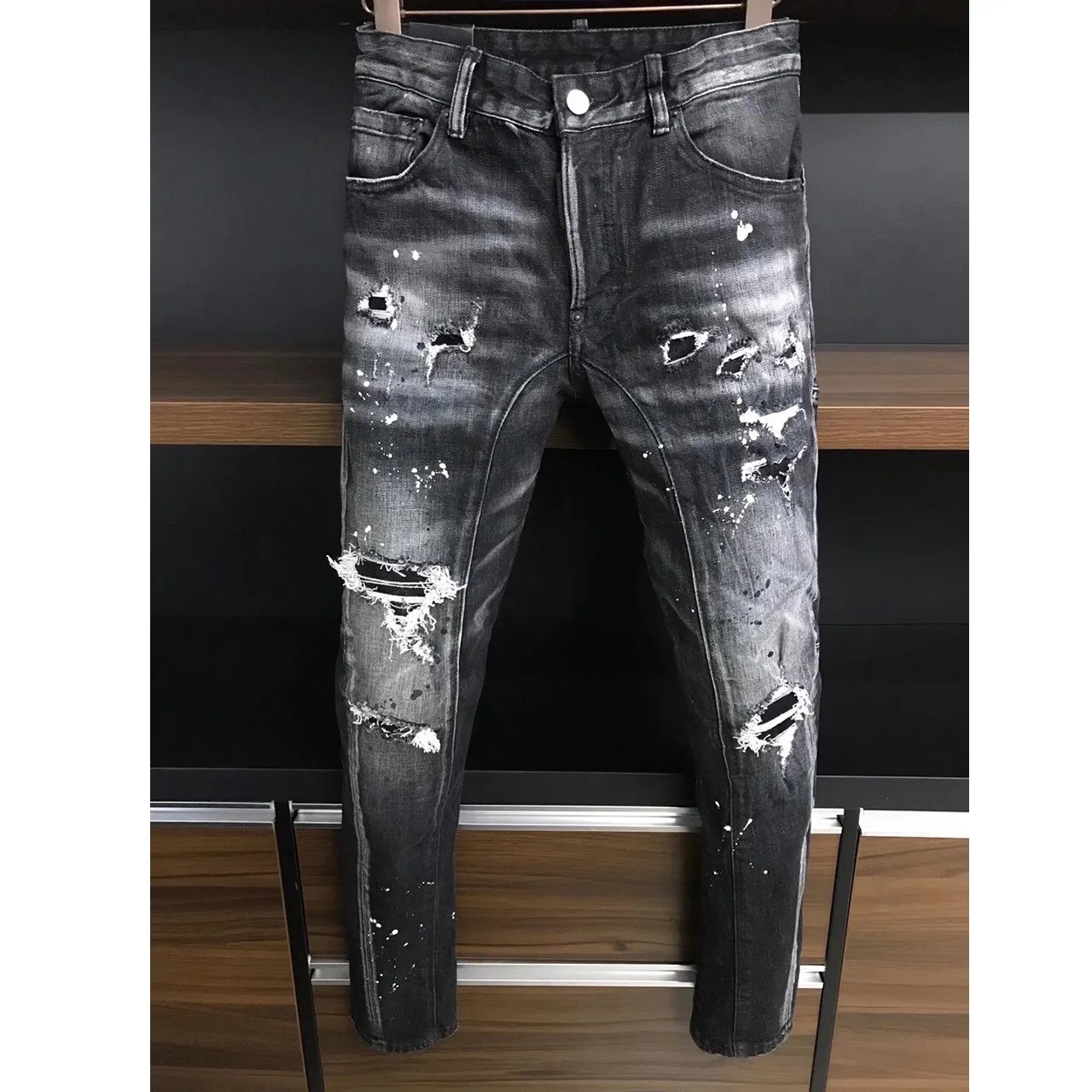 New Arrival 2023 Men's Cotton Ripped Hole Jeans Casual Slim Skinny Jeans Men Trousers D2 Jeans Stretch Hip Hop Denim Pants Male
