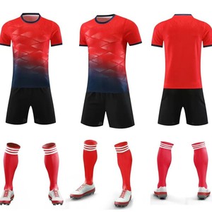 Conjunto de Fútbol al por Mayor, Camiseta de Manga Corta con Cuello Redondo, Uniforme de Entrenamiento Transpirable de Secado Rápido para Verano - Product Image 3