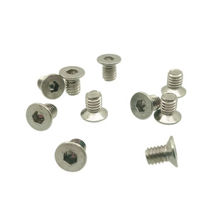 NOMOSION Flat Head Hex <b>Socket</b> <b>Screw</b> M4x6mm Carbon Steel Nickel Plated Metric Thread KM4*6 - Product Image 4