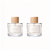 Flacon de parfum en verre transparent avec bouchon en bois, flacon de parfum vide rechargeable, flacon vaporisateur personnalisé avec logo, emballage cosmétique pour parfum